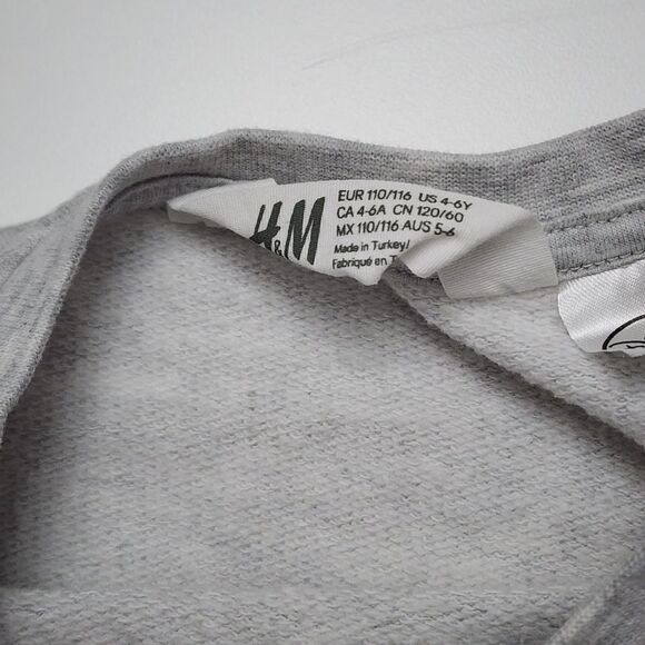 Disney H&M Girls Bambi Velvet Motif Spring Grey Sweatshirt Sweater Size 4-6 - Picture 8 of 9